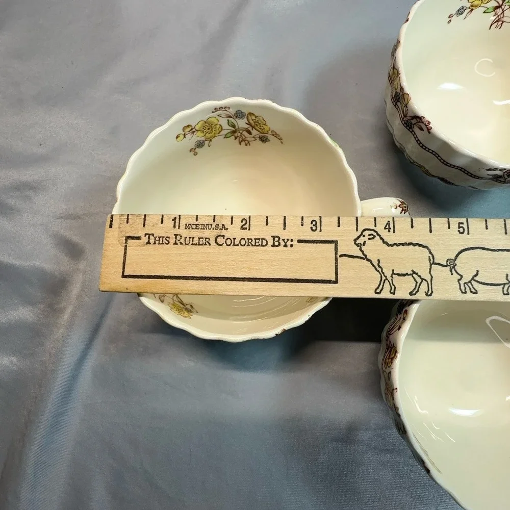 Spode Buttercup Teacup Saucer Set‎ Copeland England Scalloped Floral Old Mark